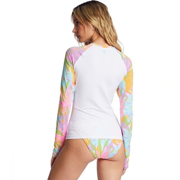 Billabong white tropical floral rashguard size s long sleeves nwot - Picture 3 of 8